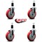 Service Caster 5'' Red Poly Wheel Swivel 1-3/8'' Expanding Stem Caster Set, 4PK SCC-EX20S514-PPUB-RED-138-4 - alternate 4